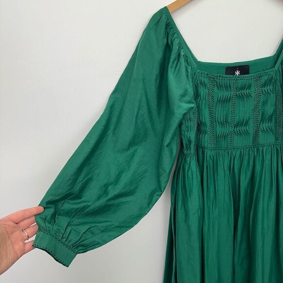 Tuckernuck Women’s Seema Kahai Green Embroidered Poplin Long Sleeve Maxi Dress - Picture 8 of 10